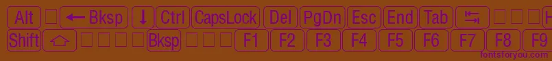 RrkeycapsNormal Font – Purple Fonts on Brown Background