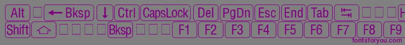 RrkeycapsNormal-fontti – violetit fontit harmaalla taustalla