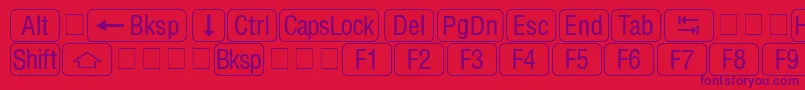 RrkeycapsNormal Font – Purple Fonts on Red Background