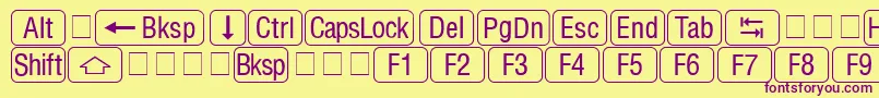 RrkeycapsNormal Font – Purple Fonts on Yellow Background