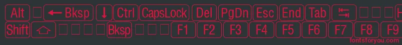 RrkeycapsNormal Font – Red Fonts on Black Background