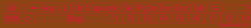 RrkeycapsNormal Font – Red Fonts on Brown Background