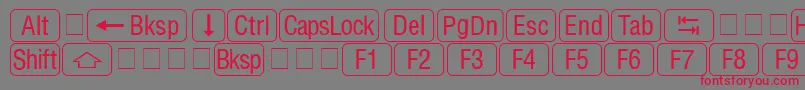 RrkeycapsNormal Font – Red Fonts on Gray Background