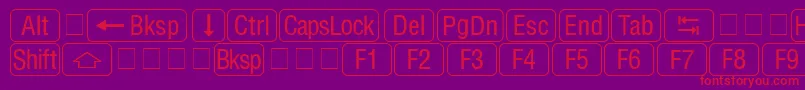 RrkeycapsNormal Font – Red Fonts on Purple Background