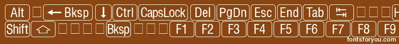 Czcionka RrkeycapsNormal – białe czcionki na brązowym tle