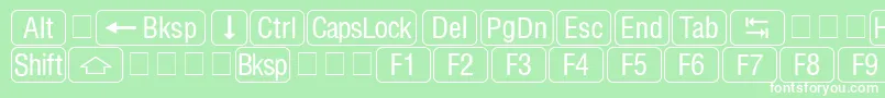 フォントRrkeycapsNormal – 緑の背景に白い文字