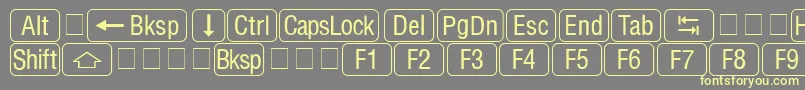 fuente RrkeycapsNormal – Fuentes Amarillas Sobre Fondo Gris