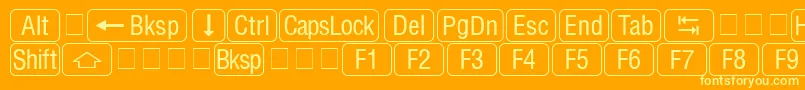 RrkeycapsNormal Font – Yellow Fonts on Orange Background