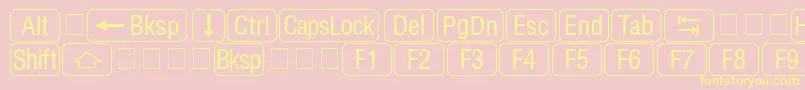 RrkeycapsNormal Font – Yellow Fonts on Pink Background