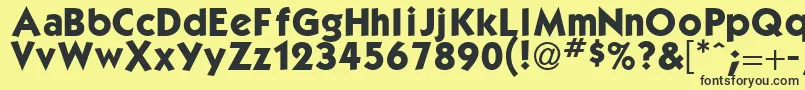 Czcionka KabelBdNormal – czarne czcionki na żółtym tle