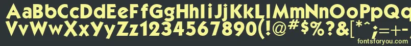 フォントKabelBdNormal – 黒い背景に黄色の文字