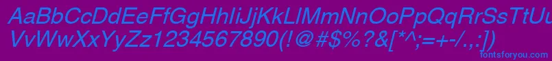 AghlvcyrillicNormalItalic Font – Blue Fonts on Purple Background