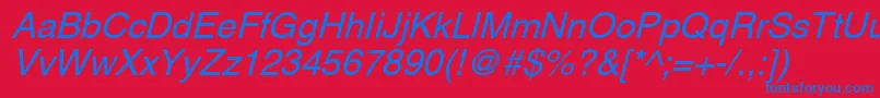 Czcionka AghlvcyrillicNormalItalic – niebieskie czcionki na czerwonym tle