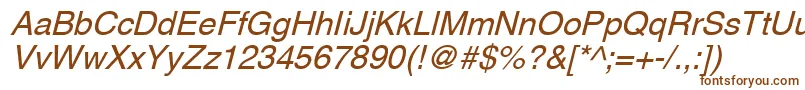 Шрифт AghlvcyrillicNormalItalic – коричневые шрифты на белом фоне