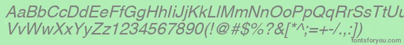 AghlvcyrillicNormalItalic Font – Gray Fonts on Green Background