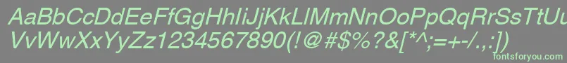 AghlvcyrillicNormalItalic Font – Green Fonts on Gray Background