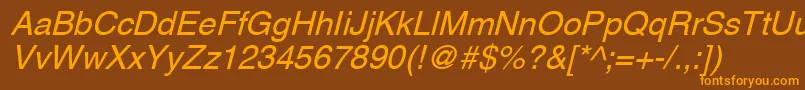 AghlvcyrillicNormalItalic Font – Orange Fonts on Brown Background