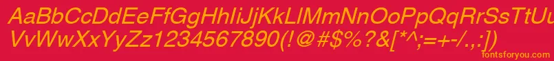 フォントAghlvcyrillicNormalItalic – 赤い背景にオレンジの文字