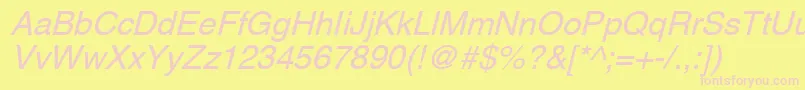 AghlvcyrillicNormalItalic Font – Pink Fonts on Yellow Background