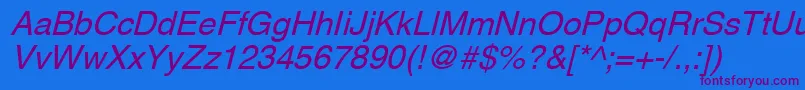 AghlvcyrillicNormalItalic Font – Purple Fonts on Blue Background