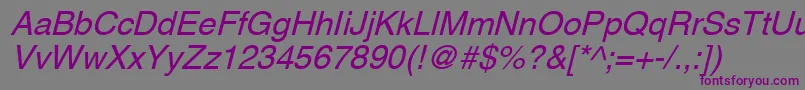AghlvcyrillicNormalItalic Font – Purple Fonts on Gray Background