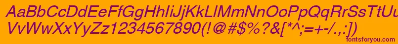 AghlvcyrillicNormalItalic Font – Purple Fonts on Orange Background