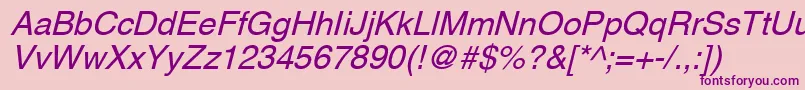 AghlvcyrillicNormalItalic Font – Purple Fonts on Pink Background