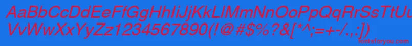 AghlvcyrillicNormalItalic Font – Red Fonts on Blue Background