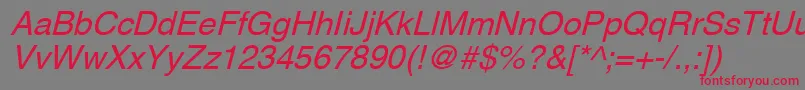 AghlvcyrillicNormalItalic Font – Red Fonts on Gray Background