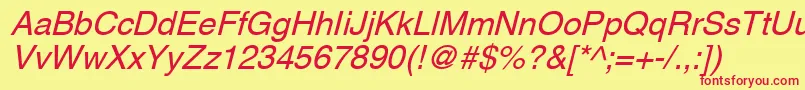 AghlvcyrillicNormalItalic Font – Red Fonts on Yellow Background