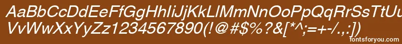 Czcionka AghlvcyrillicNormalItalic – białe czcionki na brązowym tle