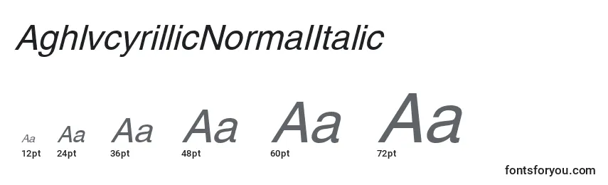 Größen der Schriftart AghlvcyrillicNormalItalic