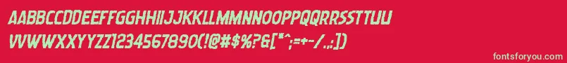 Wormcuisineboldital Font – Green Fonts on Red Background