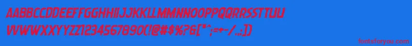 Wormcuisineboldital Font – Red Fonts on Blue Background
