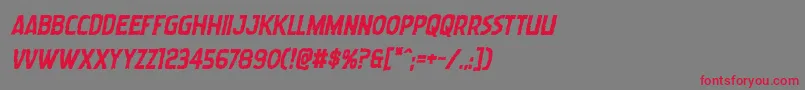 Wormcuisineboldital Font – Red Fonts on Gray Background