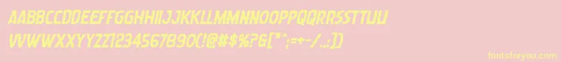 Wormcuisineboldital Font – Yellow Fonts on Pink Background