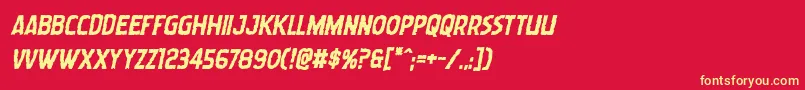フォントWormcuisineboldital – 黄色の文字、赤い背景