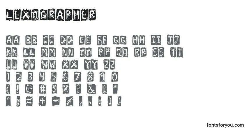 Schriftart Lexographer – Alphabet, Zahlen, spezielle Symbole