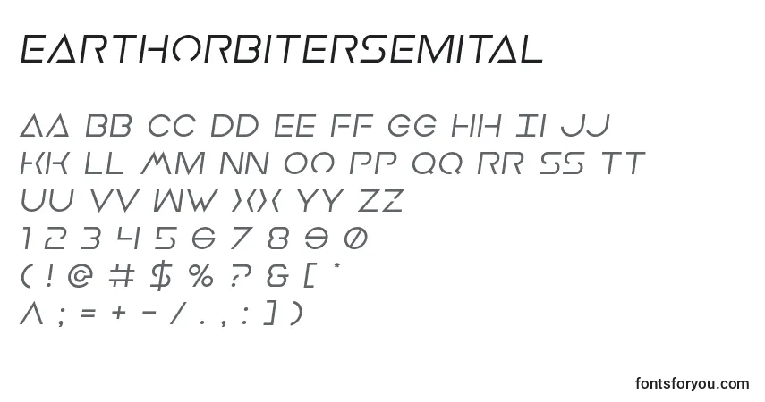 Шрифт Earthorbitersemital – алфавит, цифры, специальные символы