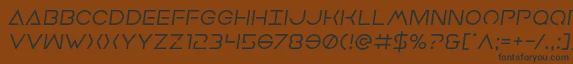 フォントEarthorbitersemital – 黒い文字が茶色の背景にあります