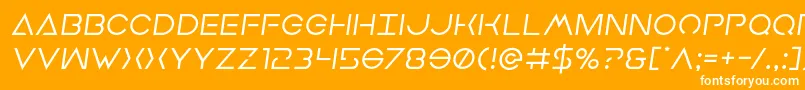 フォントEarthorbitersemital – オレンジの背景に白い文字