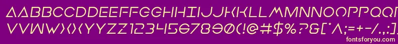 Earthorbitersemital Font – Yellow Fonts on Purple Background