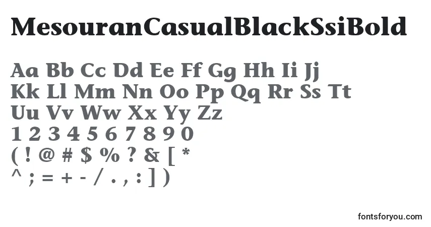 Шрифт MesouranCasualBlackSsiBold – алфавит, цифры, специальные символы