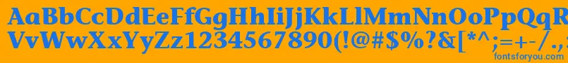 MesouranCasualBlackSsiBold Font – Blue Fonts on Orange Background