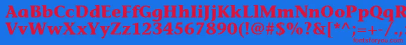 MesouranCasualBlackSsiBold Font – Red Fonts on Blue Background