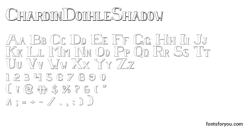 ChardinDoihleShadow Font – alphabet, numbers, special characters