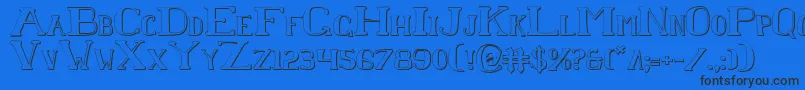 ChardinDoihleShadow Font – Black Fonts on Blue Background