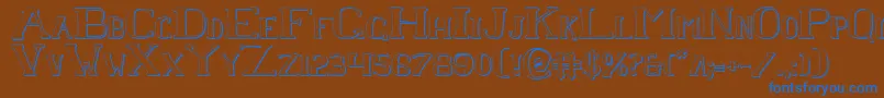 ChardinDoihleShadow Font – Blue Fonts on Brown Background