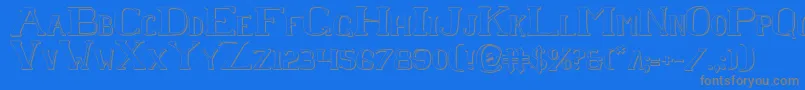 ChardinDoihleShadow-Schriftart – Graue Schriften auf blauem Hintergrund