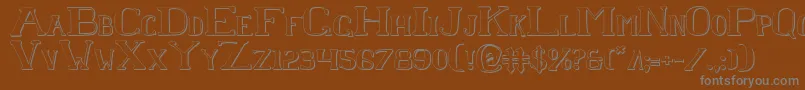 ChardinDoihleShadow Font – Gray Fonts on Brown Background